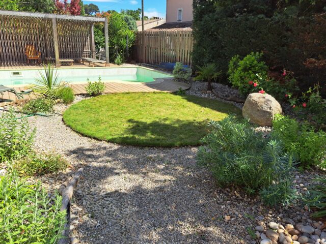 zoysia, pergola bois, paysagiste, aménagement paysager, création de jardin
